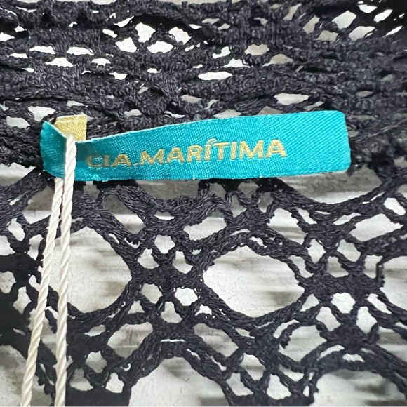 New Cia Maritima Fishnet Cutout Long Sleeve Swim Cover Up - Picture 5 of 6